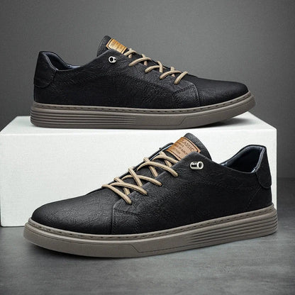 Men's Genuine Leather Low-Top Sneakers
