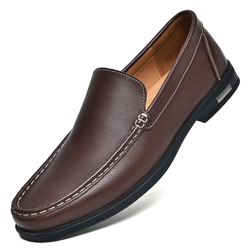 Men's Genuine Leather Slip-On Loafers