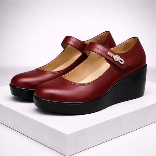 Women's Italian Leather Platform Orthopedic Shoes