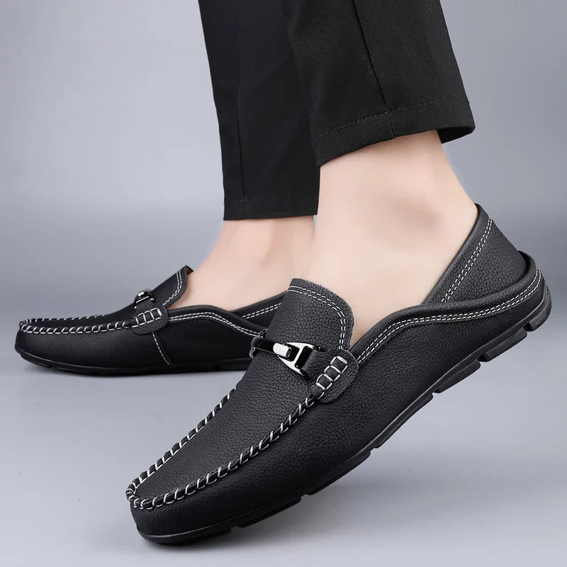 Men's Genuine Leather Slip-On Loafers