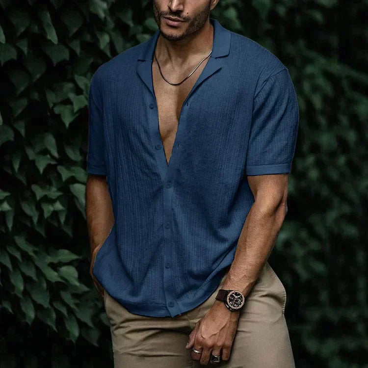 Men's Short Sleeve Button-Down Casual Shirt