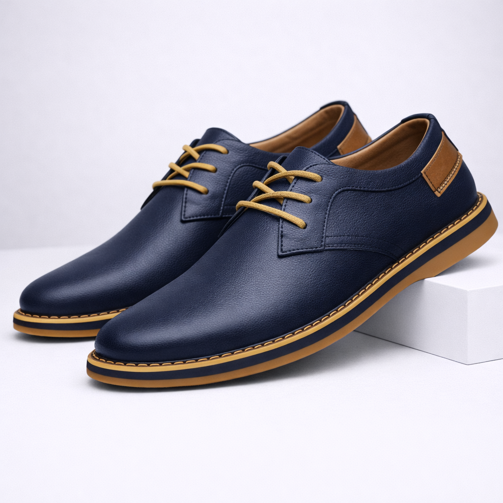 Men's Genuine Leather Lace-Up Orthopedic Dress Shoes