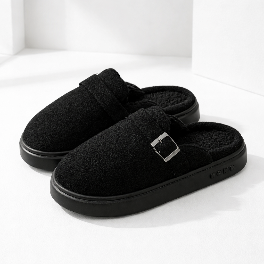Women's Plush Cotton Mule Slippers
