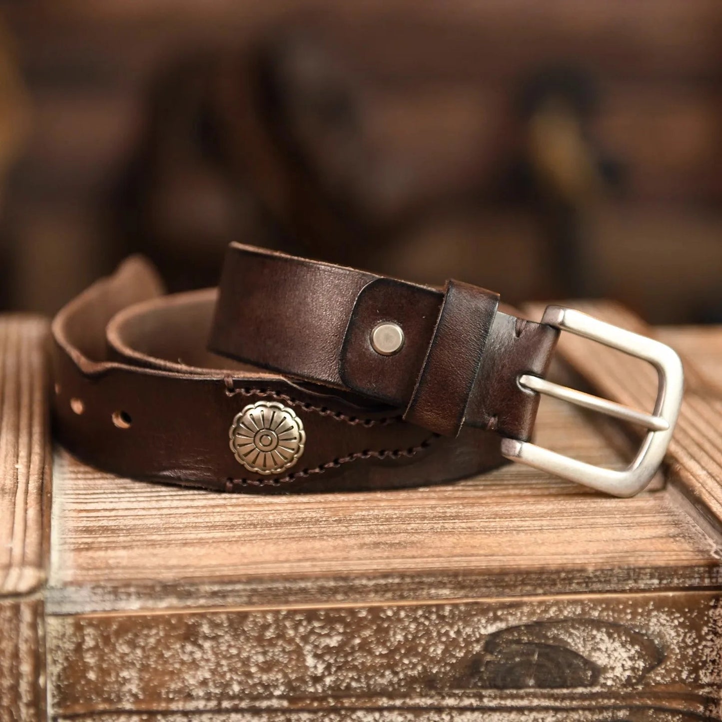 Bronson Hand-Stitched Leather Western Belt