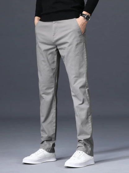 Men's Slim-Fit Cotton Dress Pants