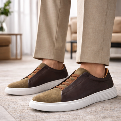Men's Genuine Leather and Suede Orthopedic Sneakers