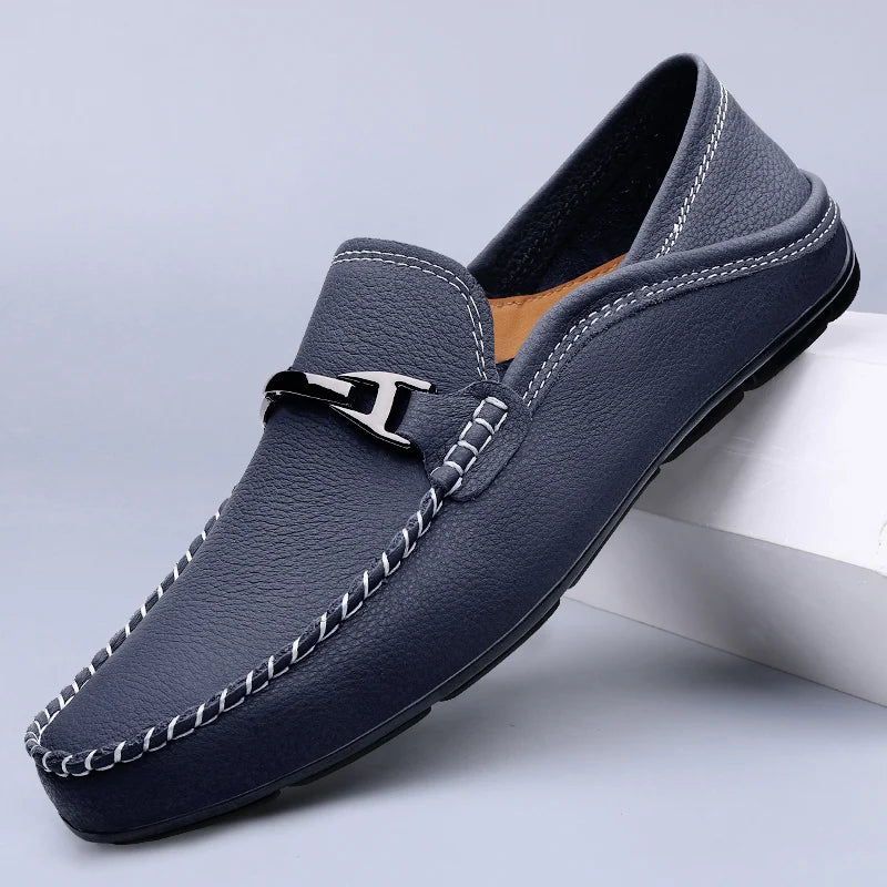 Men's Genuine Leather Slip-On Loafers