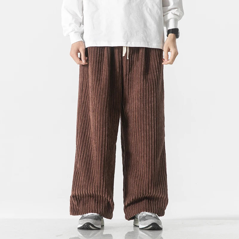 Draven Wide-Leg Corduroy Drawstring Pants