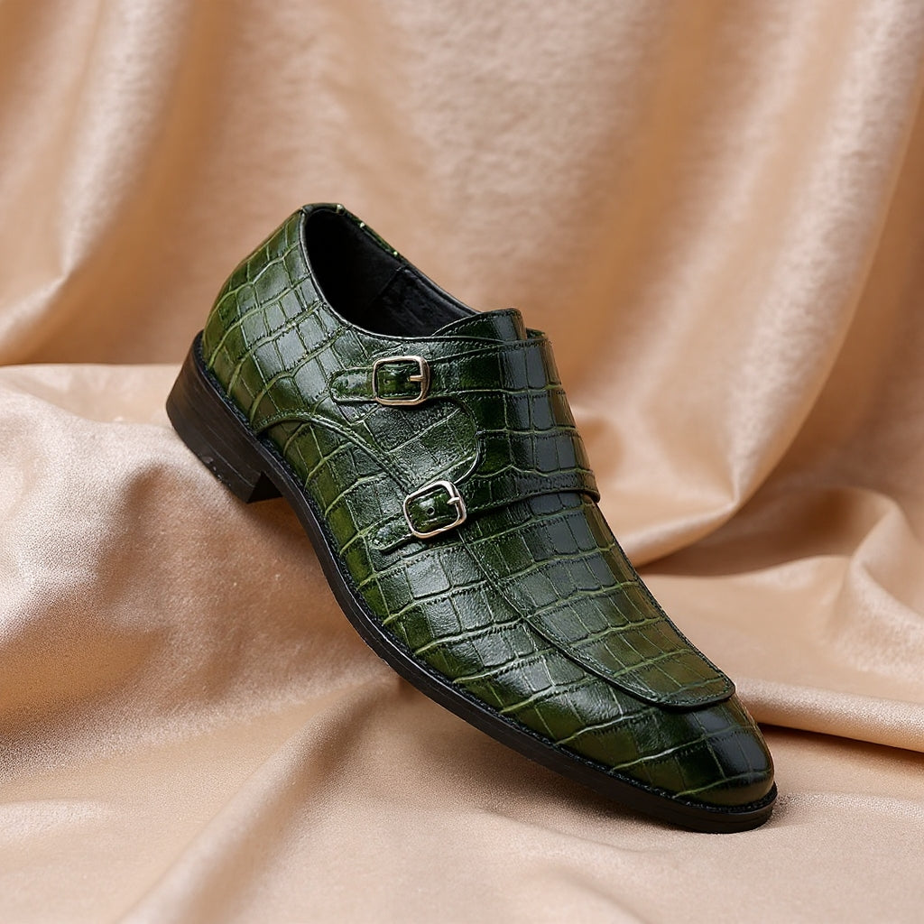 Men's Genuine Leather Monk Strap Orthopedic Dress Shoes