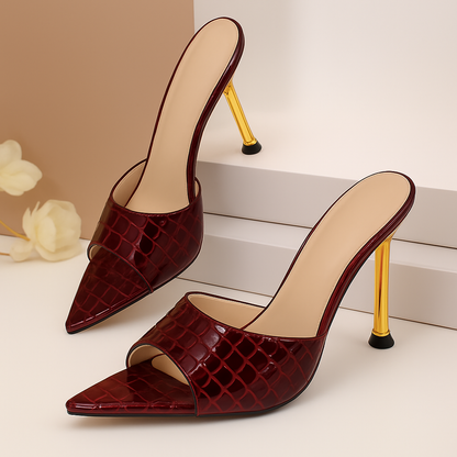 Women's Croc-Embossed Stiletto Heels