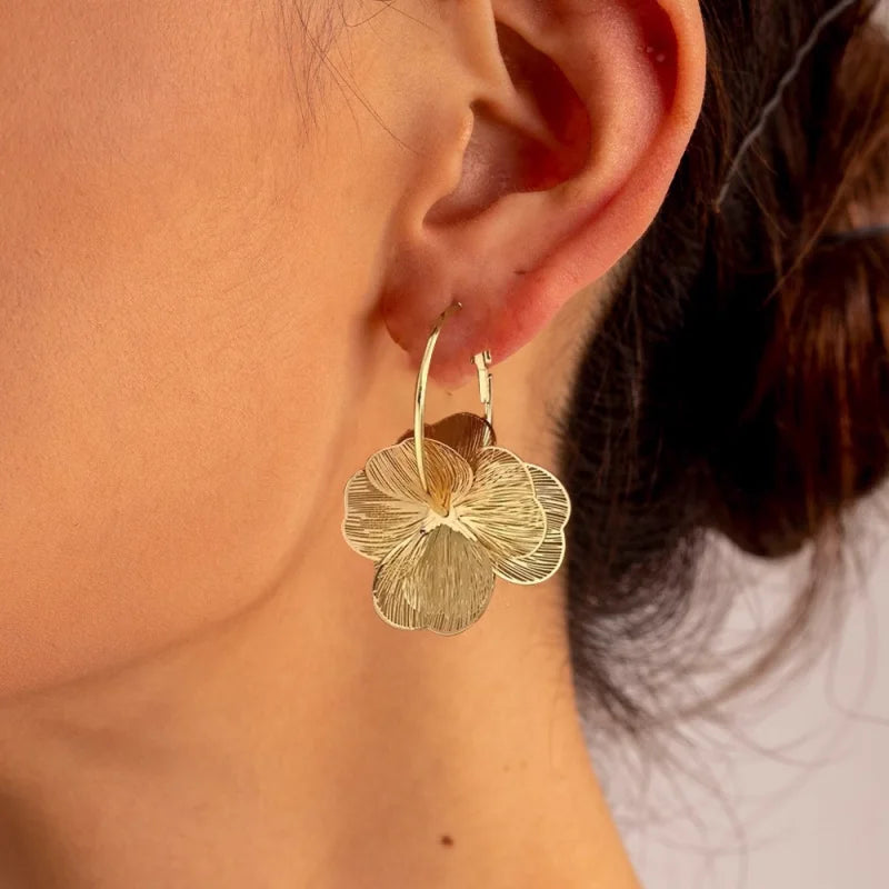 Women's Floral Snap Earrings