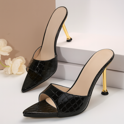 Women's Croc-Embossed Stiletto Heels