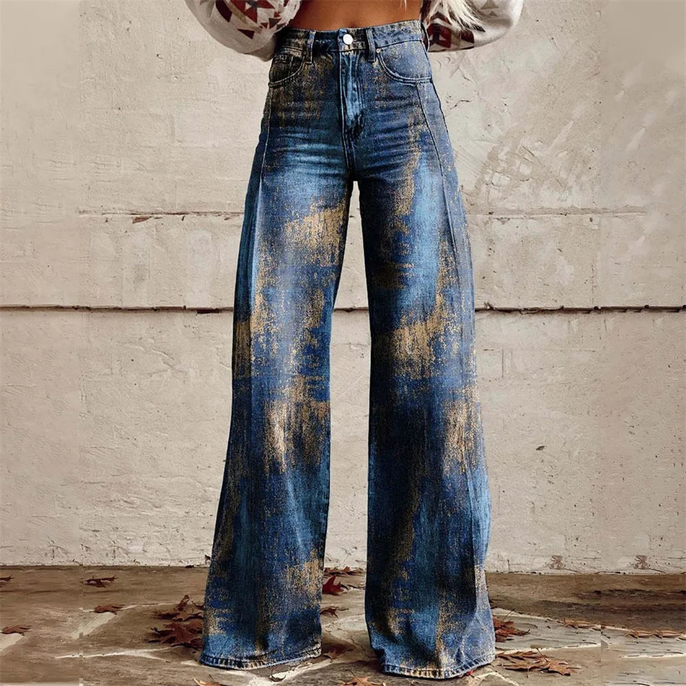 Seraphina High-Waist Flared Wide-Leg Jeans