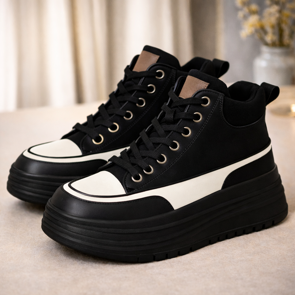 Women's Genuine Leather Orthopedic Platform Sneakers