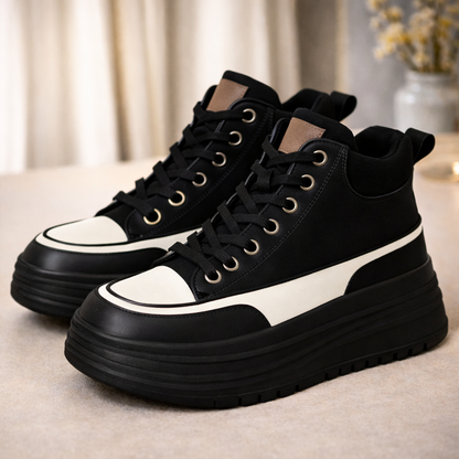 Women's Genuine Leather Orthopedic Platform Sneakers