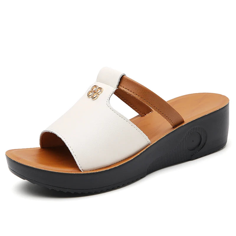 Women's Genuine Leather Open-Toe Sandals