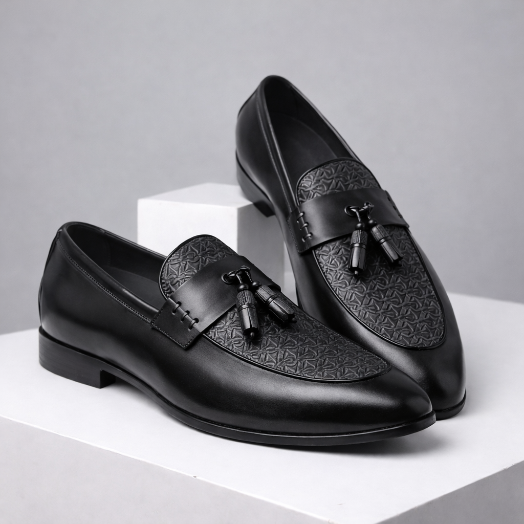 Men's Genuine Leather Tassel Slip-On Orthopedic Shoes