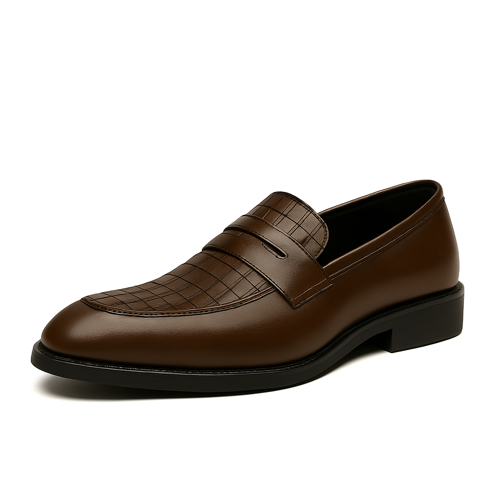 Men's Croc-Embossed Leather Loafers