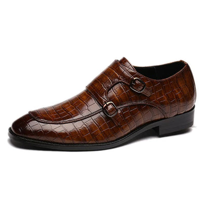Men's Genuine Leather Monk Strap Orthopedic Dress Shoes