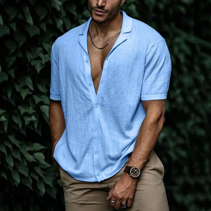 Men's Short Sleeve Button-Down Casual Shirt