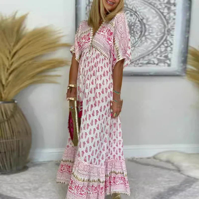 Boho Printed Maxi Dress – Women's Summer Dress