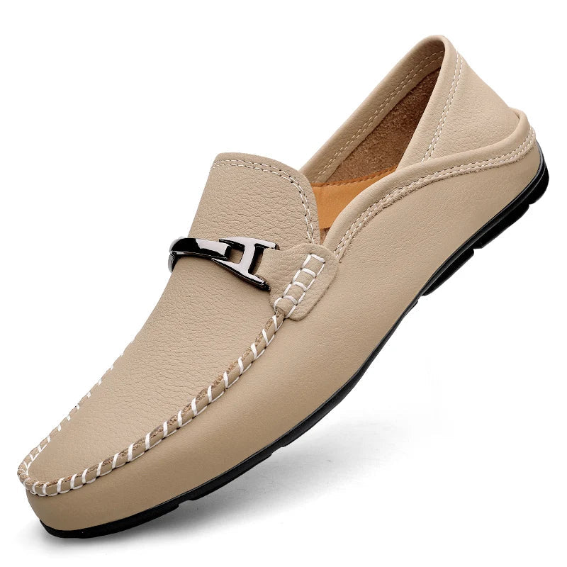 Men's Genuine Leather Slip-On Loafers