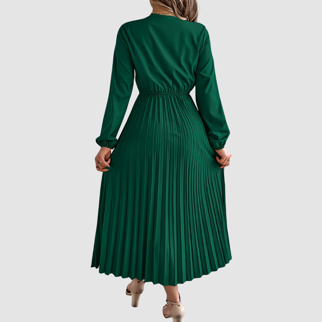 Lace V-Neck A-Line Midi Dress – Women's Fall Dress