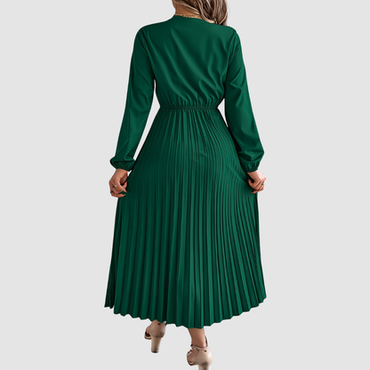 Lace V-Neck A-Line Midi Dress – Women's Fall Dress