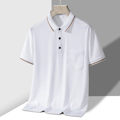 Men's Knit Button-Up Polo Shirt