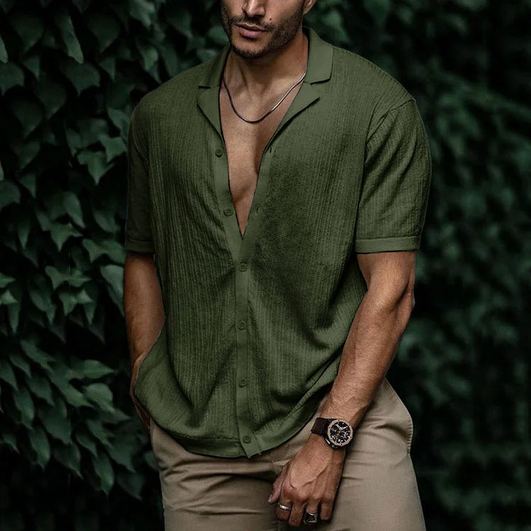 Men's Short Sleeve Button-Down Casual Shirt
