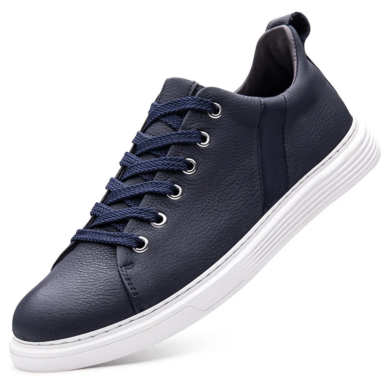 Men's Genuine Leather Low-Top Sneakers