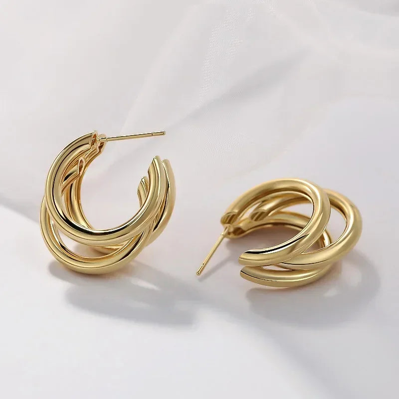 Women's Twist Snap-Closure Earrings – Gold