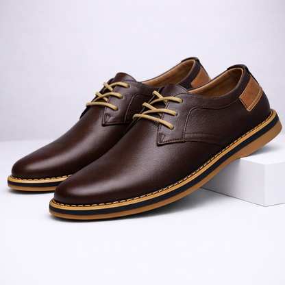 Men's Genuine Leather Lace-Up Orthopedic Dress Shoes