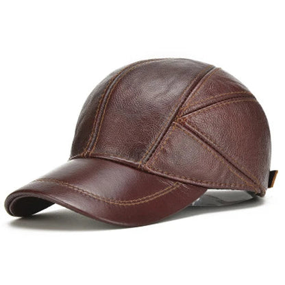 Caruso Genuine Leather Vintage Adjustable Cap