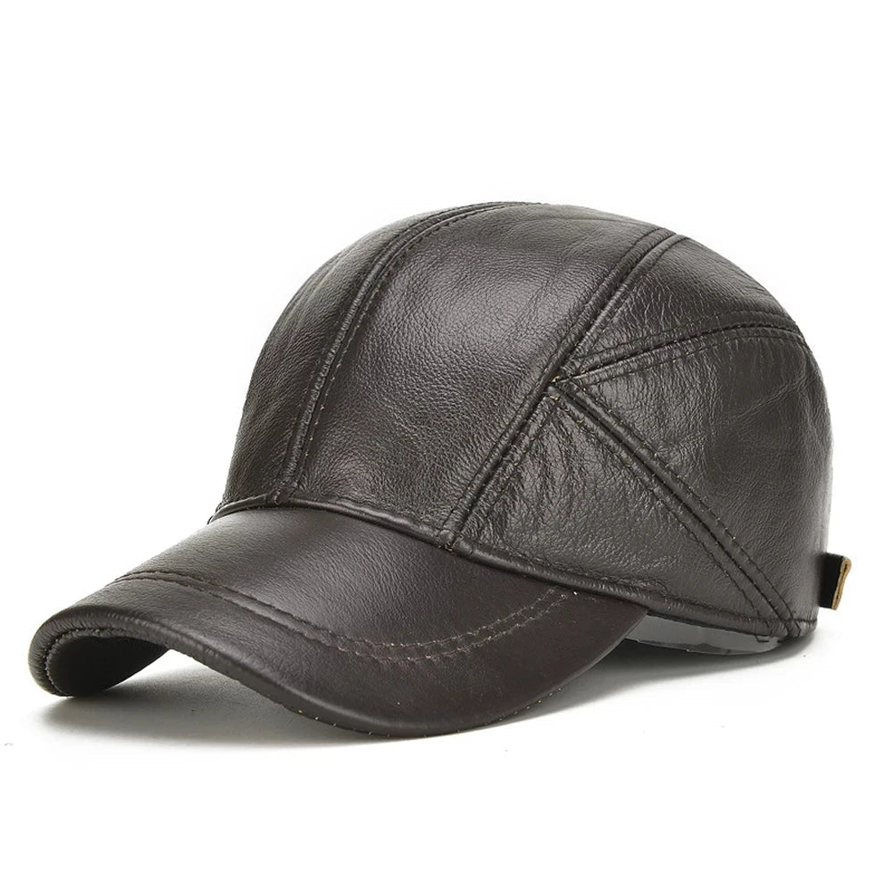 Caruso Genuine Leather Vintage Adjustable Cap