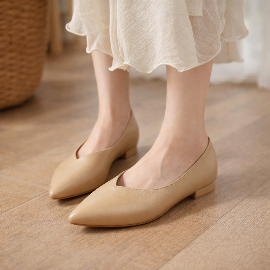 Women's Italian Leather Block Heel Orthopedic Pumps