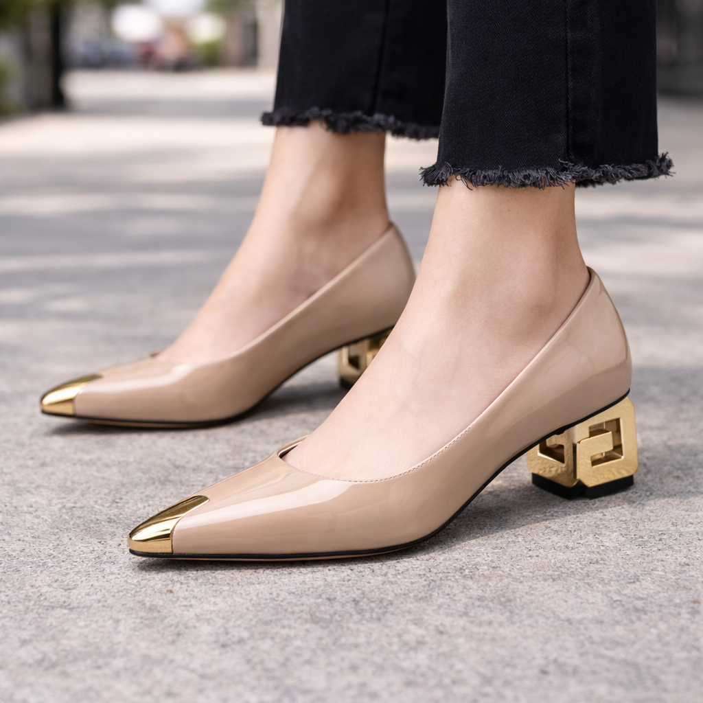 Women's Patent Leather Block Heel Pumps – Orthopedic Dress Heels