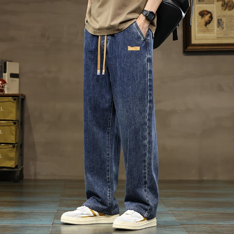 Harlow Drawstring Wide-Leg Denim Jeans