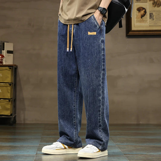 Harlow Drawstring Wide-Leg Denim Jeans