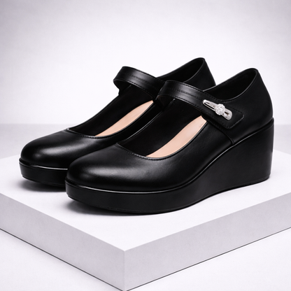 Women's Italian Leather Platform Orthopedic Shoes