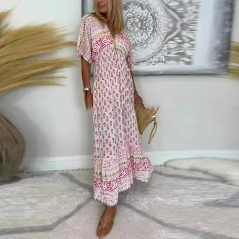 Boho Printed Maxi Dress – Women's Summer Dress
