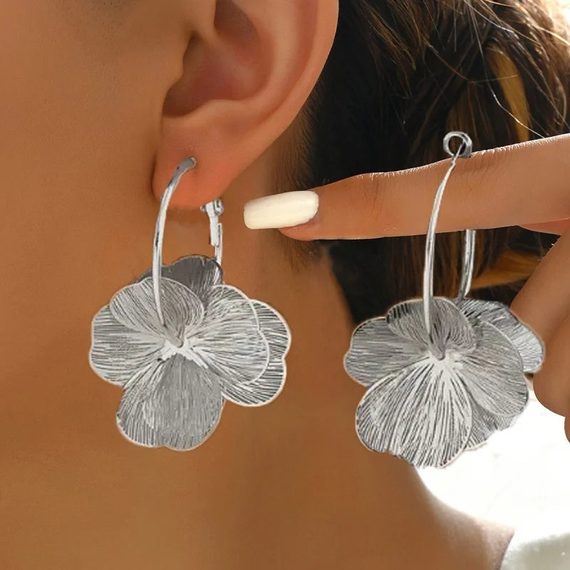 Women's Floral Snap Earrings