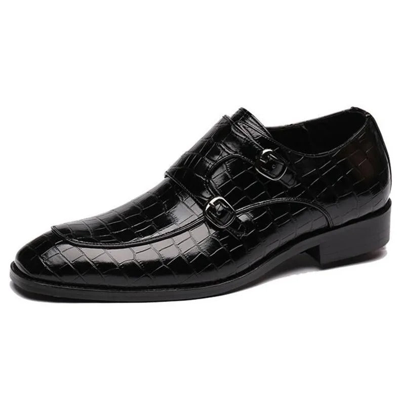 Men's Genuine Leather Monk Strap Orthopedic Dress Shoes