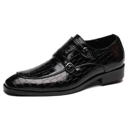 Men's Genuine Leather Monk Strap Orthopedic Dress Shoes