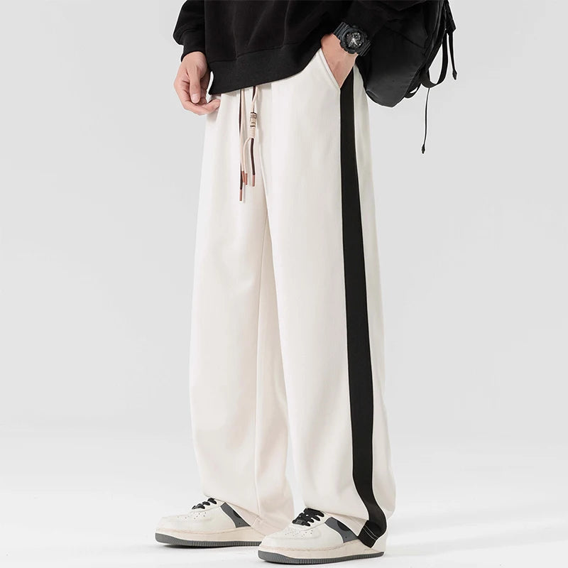 Drexel Wide-Leg Sweatpants With Side Stripe