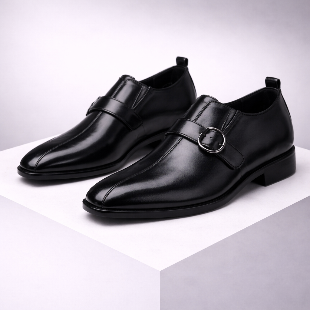 Marcello Double Monk Strap Leather Orthopedic Shoes