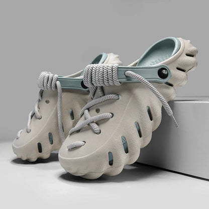 Men's Cushioned Foam Lace-Up Clog Shoes