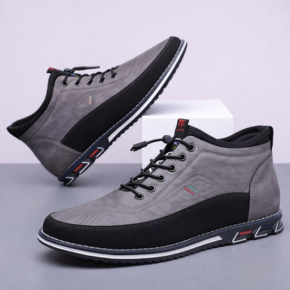 Men's Genuine Leather Orthopedic Mid-Top Sneakers