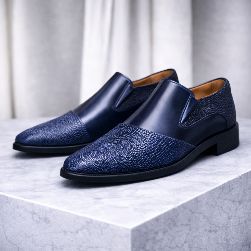 Men's Genuine Leather Slip-On Sneakers