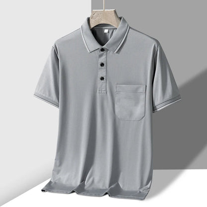 Men's Knit Button-Up Polo Shirt